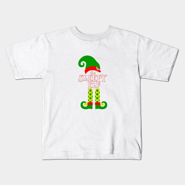 The Sleepy Elf Family Matching Christmas 2020 Gift  Kids T-Shirt by NiftyGiggles